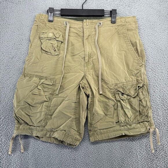 Vintage Gap Shorts Mens Small Green Military Cargo Surplus Faded Drawstrings y2k - Picture 1 of 11